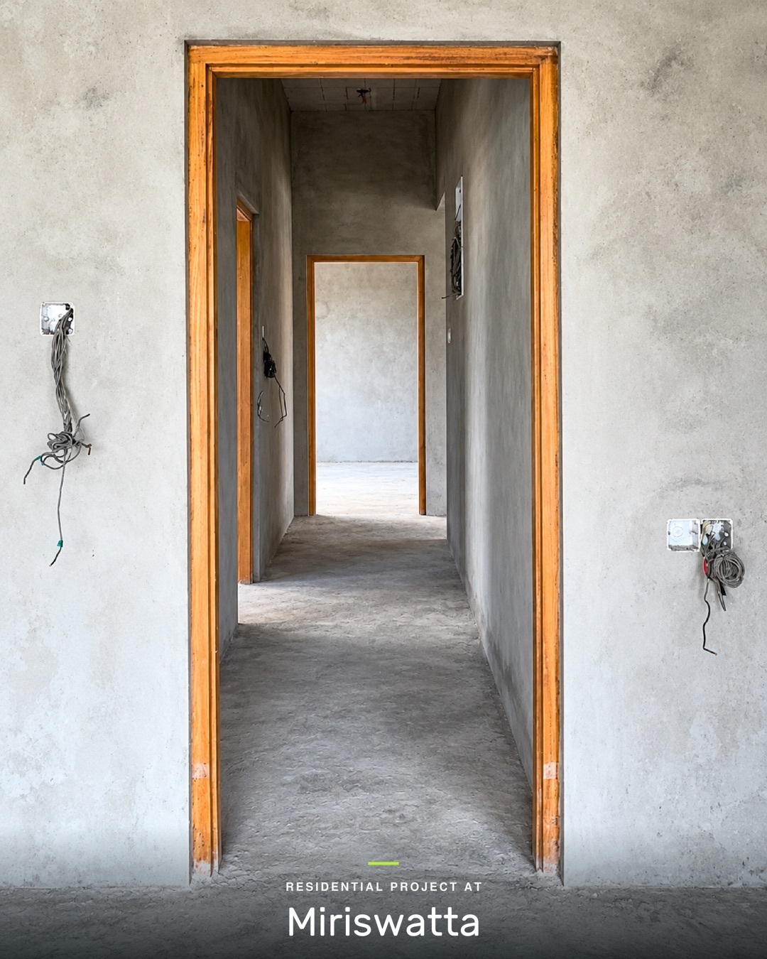 Hallway with plastered walls and timber door frames fitted
